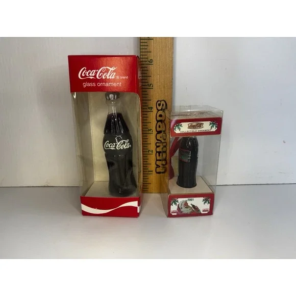 Vintage‎ European Style Coca Cola Bottle Glass Christmas Ornament - lot of 5 - Picture 12 of 12